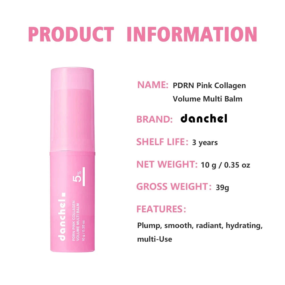 PDRN Pink Collagen Peptide Balm Stick – Plumping & Brightening Multi-Balm
