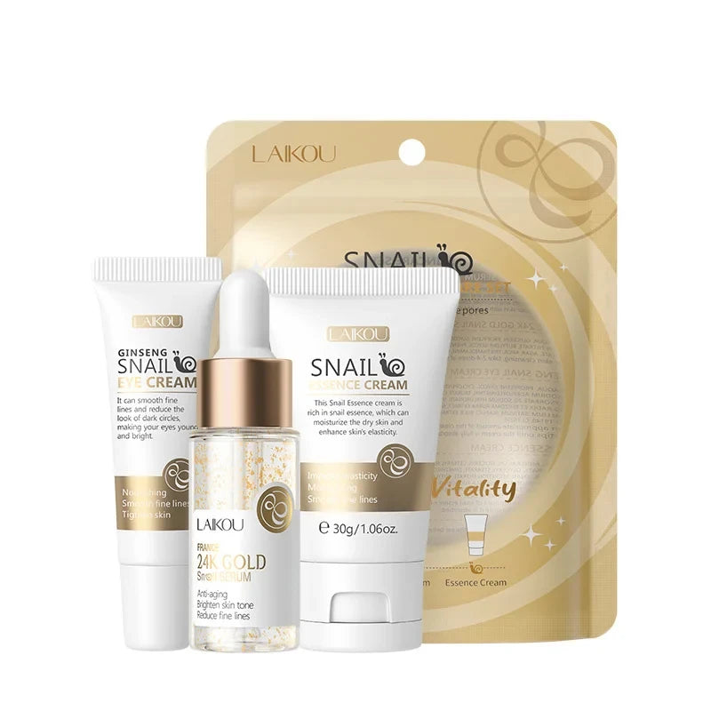 24K Vitamin C Sakura Skincare Set – Cream, Serum & Eye Cream 3-Piece Kit