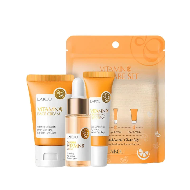 24K Vitamin C Sakura Skincare Set – Cream, Serum & Eye Cream 3-Piece Kit