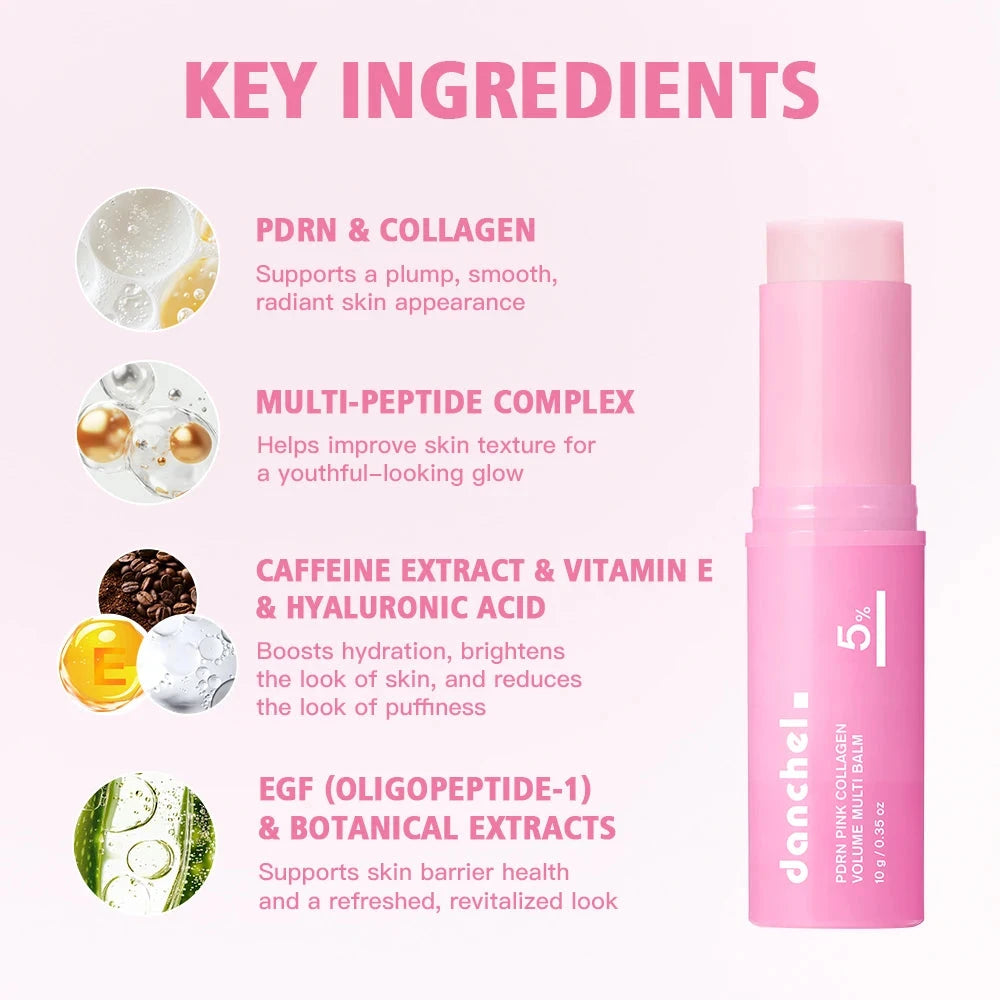 PDRN Pink Collagen Peptide Balm Stick – Plumping & Brightening Multi-Balm