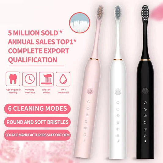 Sonic Electric Toothbrush – Rechargeable, IPX7 Waterproof, 6 Modes