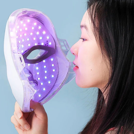 7-Color LED Facial & Neck Mask – Red Light Therapy for Skin Tightening & Anti-Aging